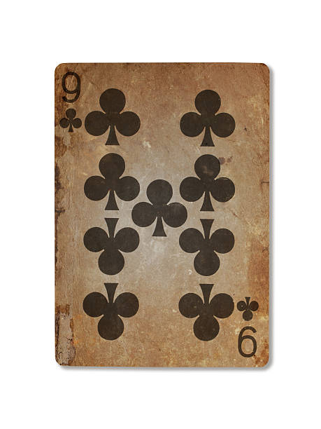 istock Very old playing card, nine of clubs 509494064