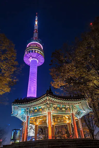 A night time shot at Seoul tower
