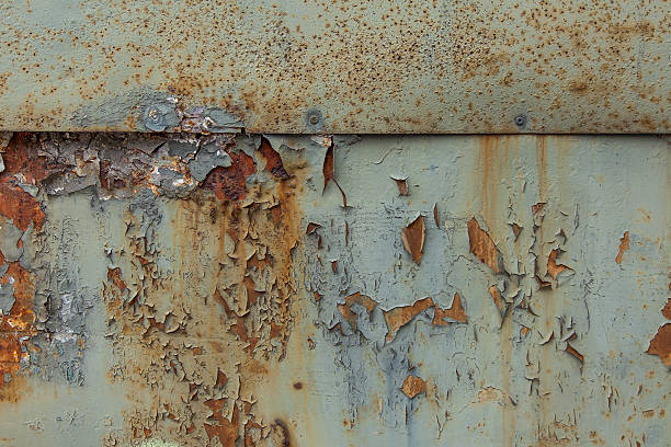 alte metall hintergrund - metal rust fungus paint cracked stock-fotos und bilder