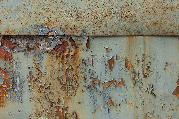 старый металлический фон - metal rust fungus paint cracked стоковые фото и изображения