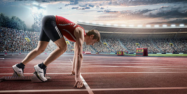 istock Male athlete prepares to run 509498832