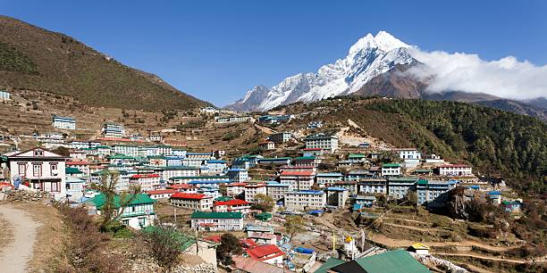 istock Namche bazar and mount thamserku 509499954