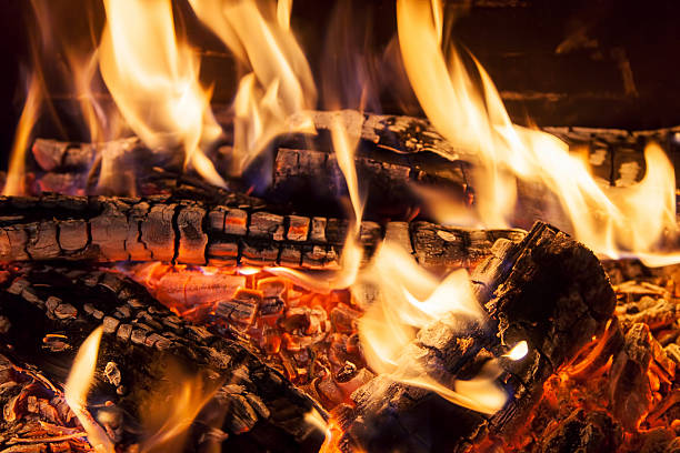 istock Burning billets in hot stove 509500446