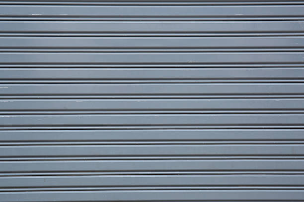 istock Metal sheet slide door texture background 509509775