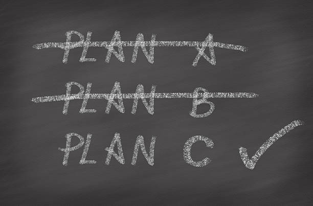 три планы, концепции для изменения плана - plan letter b change planning стоковые фото и изображения