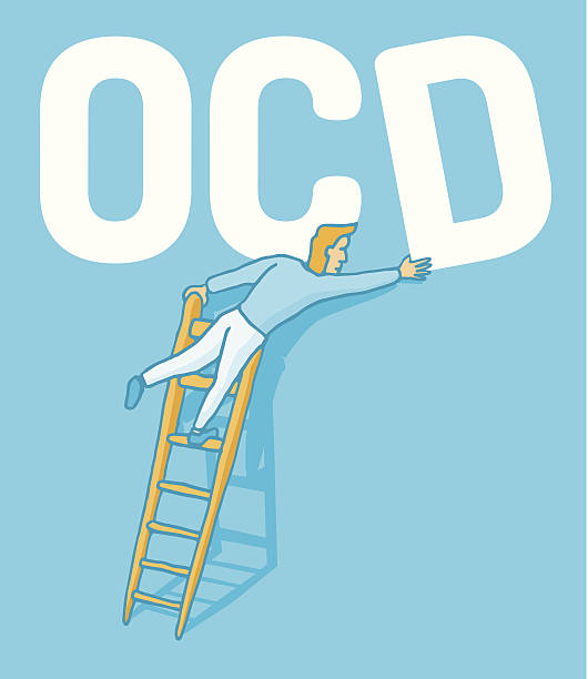 Obsessive compulsive disorder vector art illustration