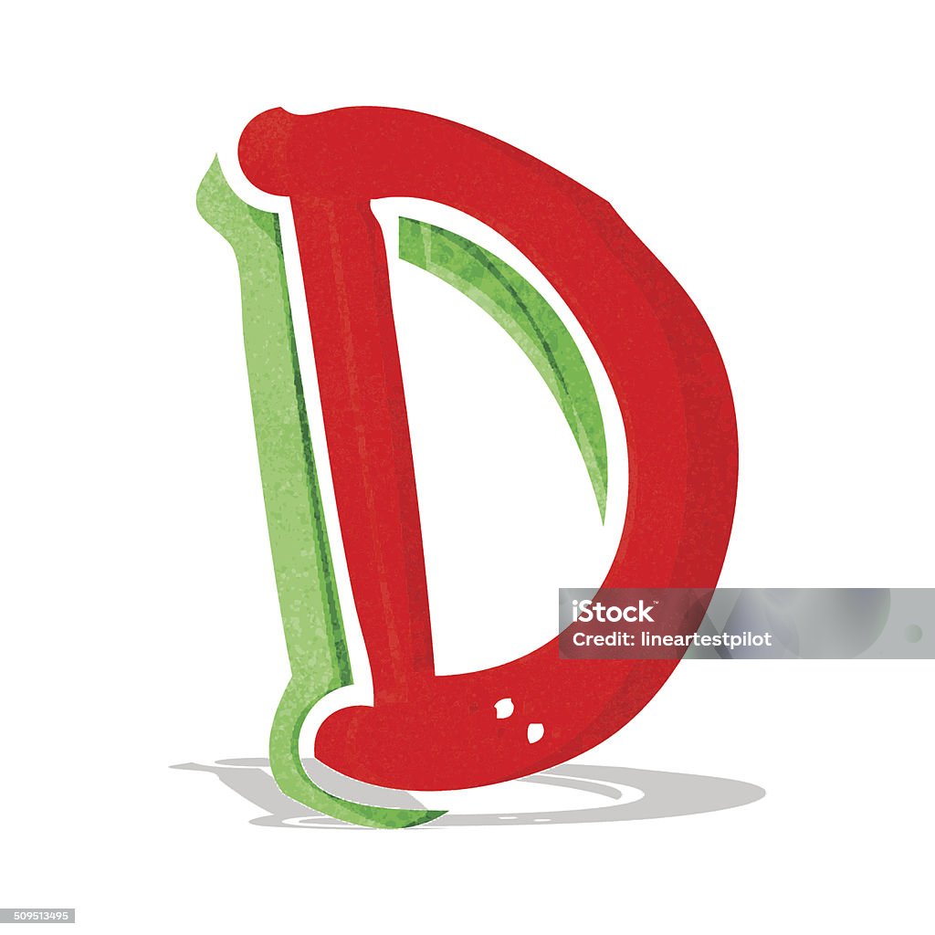 cartoon letter D Alphabet stock vector