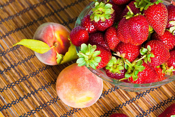 strawberries and peach