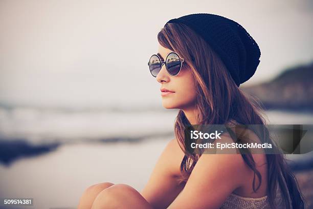 Young Fashion Hipster Woman Stock Photo - Download Image Now - Adult, Casual Clothing, Creativity