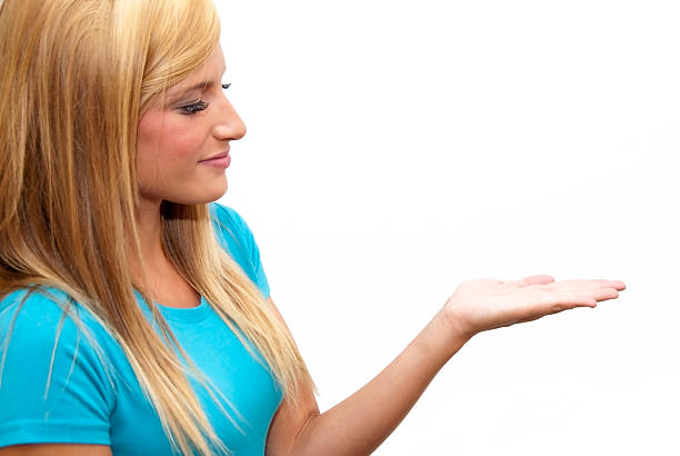 istock Beautiful  Woman  With His Open Hand 509515359