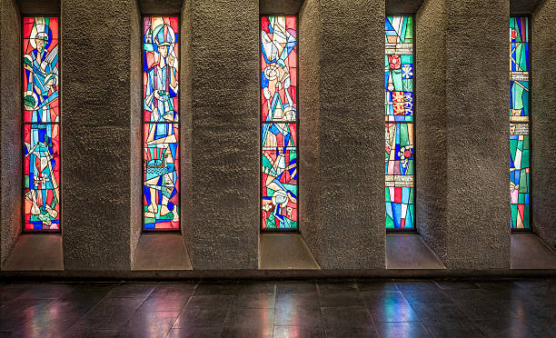 istock colourful stained glass windows from indoors, colour image 509516125