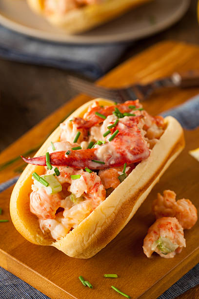 Homemade New England Lobster Roll with Lemons