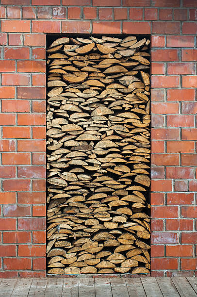 firewood stacked in the opening doors, not to soak in the rain, and the building was not shot in stray animals