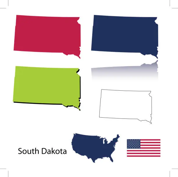 Vector illustration of South Dakota state
