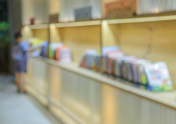 istock Blur abstract background of public library, read a book 509537104