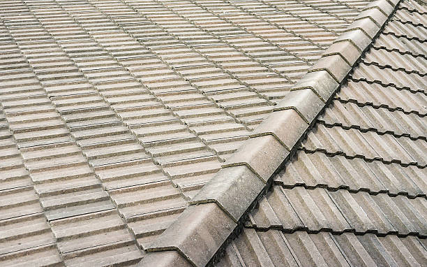 istock Black tiled roof for background usage 509538525