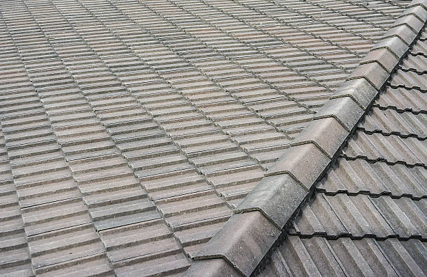 istock Black tiled roof for background usage 509538543
