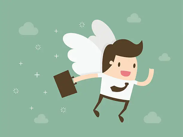 Vector illustration of Angel investor