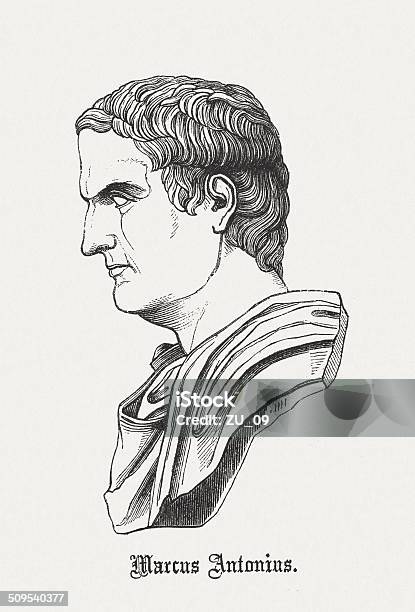 Marcus Antonius Stock Vektor Art und mehr Bilder von Marcus Antonius - Marcus Antonius, Asiatischer Holzschnitt, Büste - Skulptur