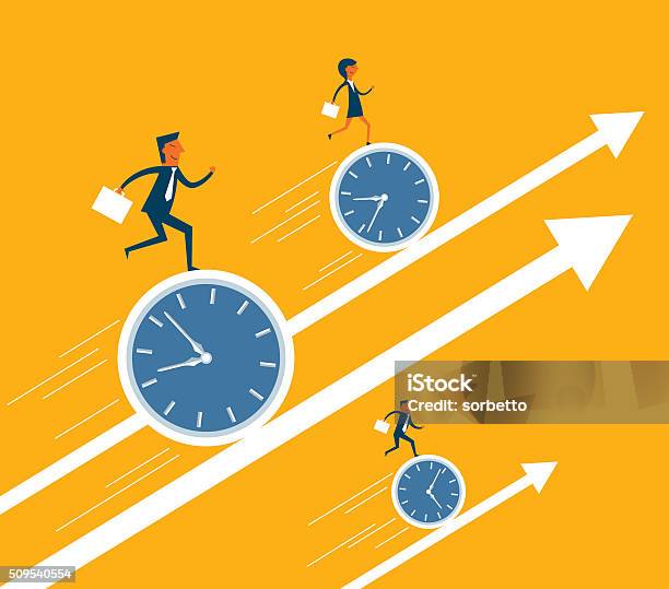 Business Moving Up Stock Illustration - Download Image Now - Time, Speed, Manager