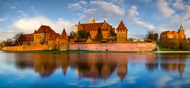 Panorama of Teutonic Castle in Malbork (Marienburg) in Pomerania (Poland)