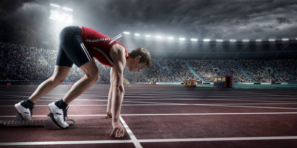 istock Male athlete prepares to run 509542354