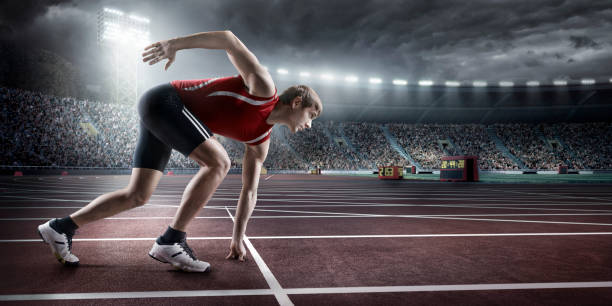 istock Male athlete prepares to run 509542480