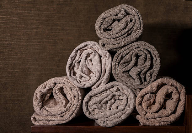 istock Rolled up towels and pampering products 509545032