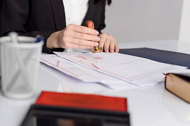 istock Notary notarize testament at notary public office 509545778
