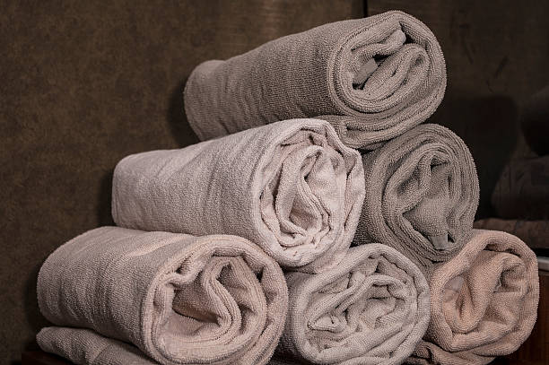 istock Rolled up towels and pampering products 509548638