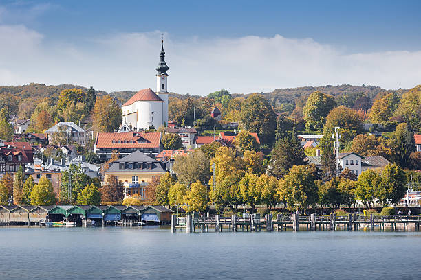 Starnberg at autumn stock photo