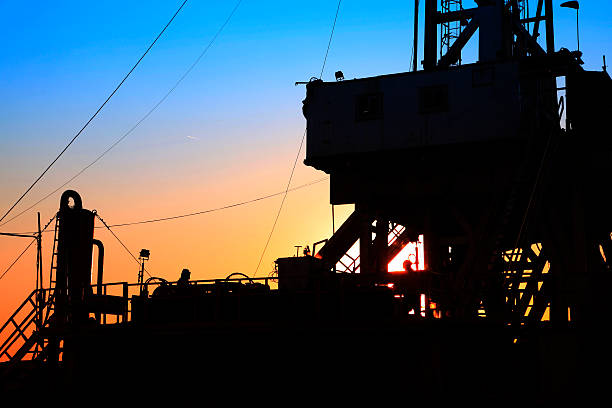 istock The silhouette of tower type pumping unit 509553846