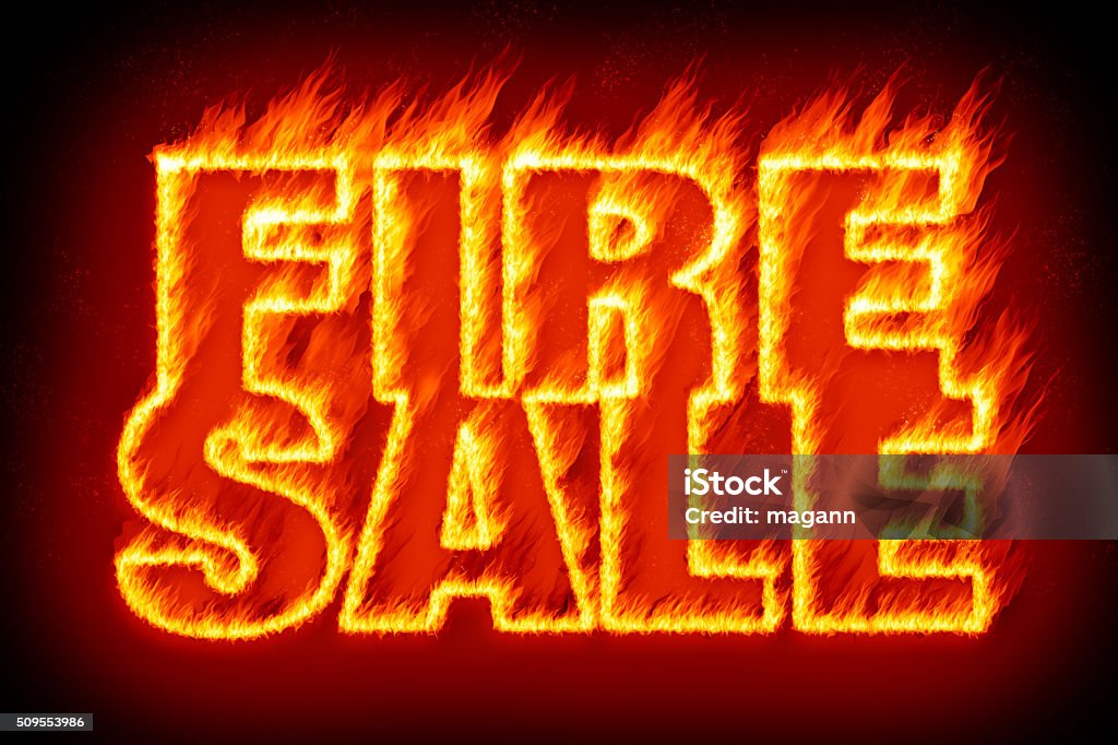 fire sale in flames An image of the word fire sale in flames Business Stock Photo