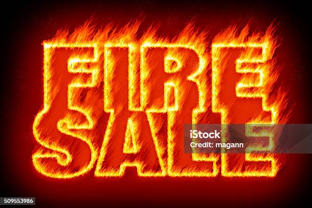 Fire Sale In Flames Stock Photo - Download Image Now - Business, Business Finance and Industry, Fire - Natural Phenomenon