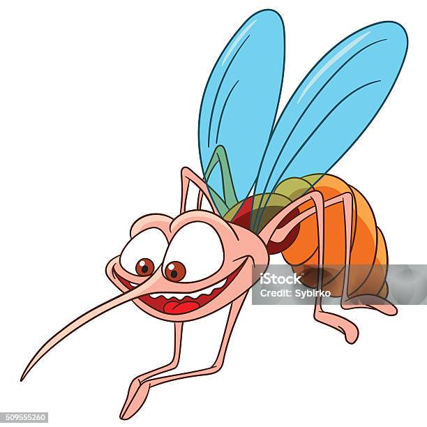 Cute Cartoon Mosquito Stock Illustration - Download Image Now - Mosquito, Happiness, Cartoon
