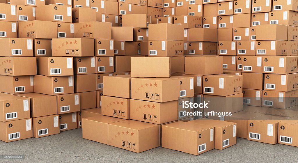 Containers Of Different Size Carton Storage Boxes Stock Illustration -  Download Image Now - Cardboard Box, Large, Small - iStock