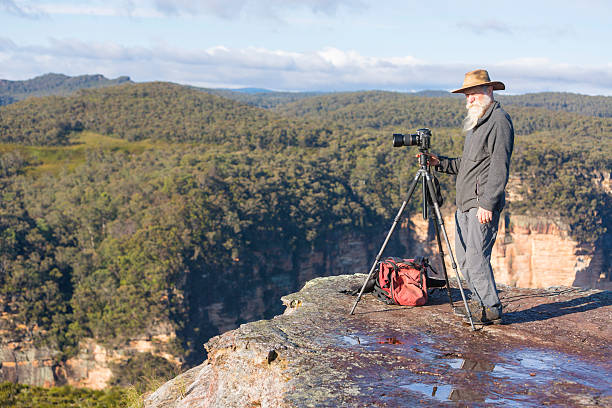 istock Senior Man Taking Landscape Photographs in Blue Mountains Australia 509558552