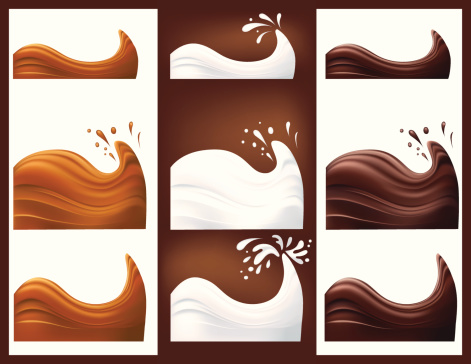 Chocolate caramel and Milk Swirls and Splash