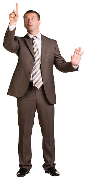 istock Businessman holding hands up in front of him 509562549