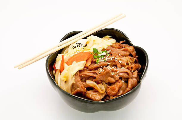 istock Teriyaki Pork Rice on whie background 509563013