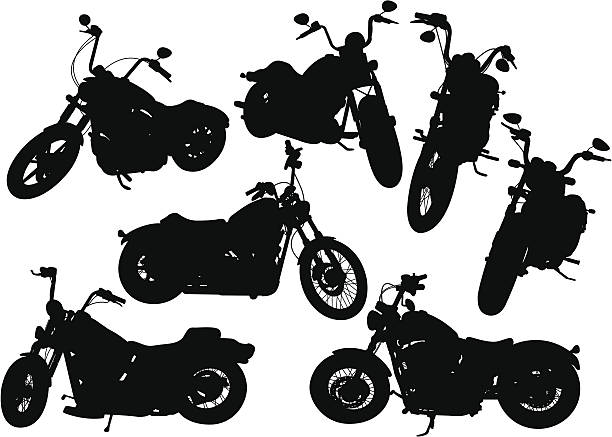 motorbike racer - motocross motorcycle stunt bike silhouette stock illustrations