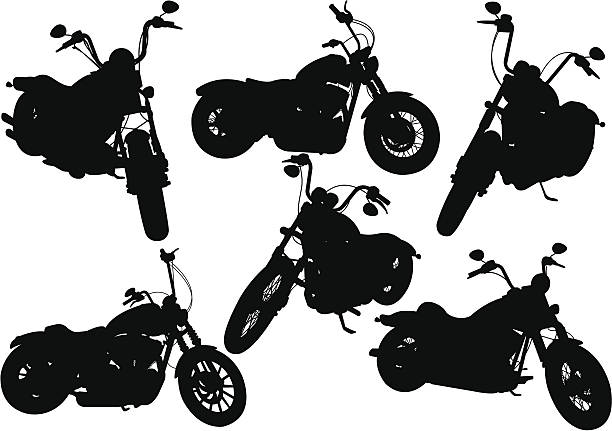 motorbike racer - motocross motorcycle stunt bike silhouette stock illustrations