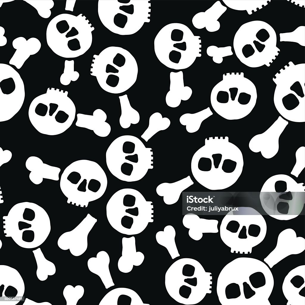 seamless texture with skulls illustration seamless black and white texture with skulls Autumn stock vector