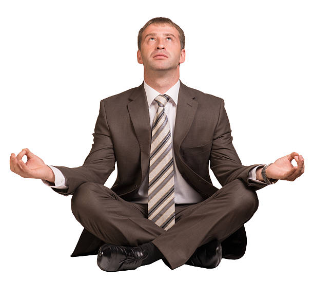 istock Businessman sitting in lotus position 509582811