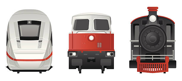 기차-frontview - electric train illustrations stock illustrations