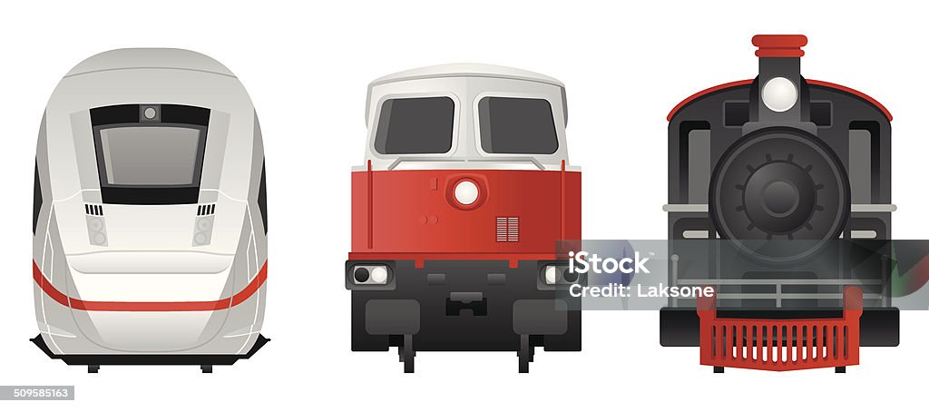 Trains - Frontview Illustrated different types of trains in frontview. Train - Vehicle stock vector
