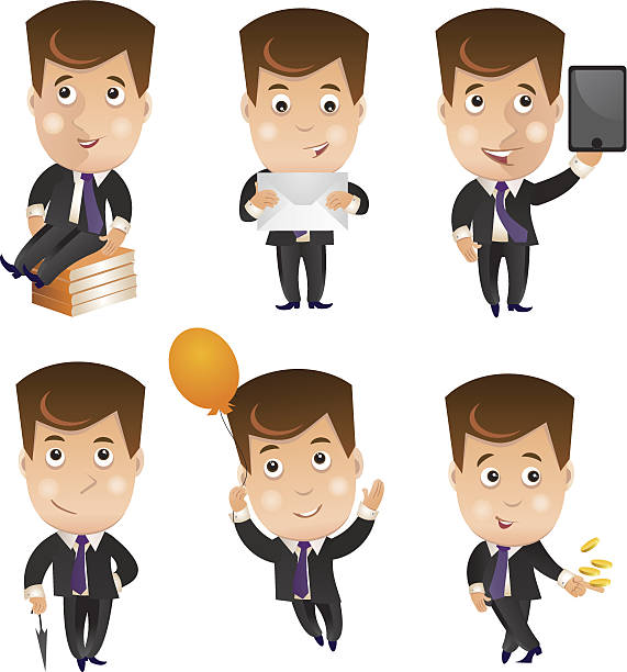 Business character set vector art illustration