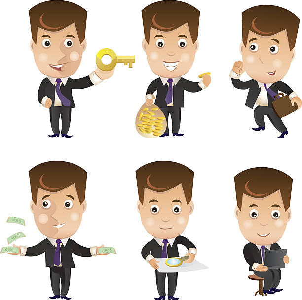 Business character set vector art illustration