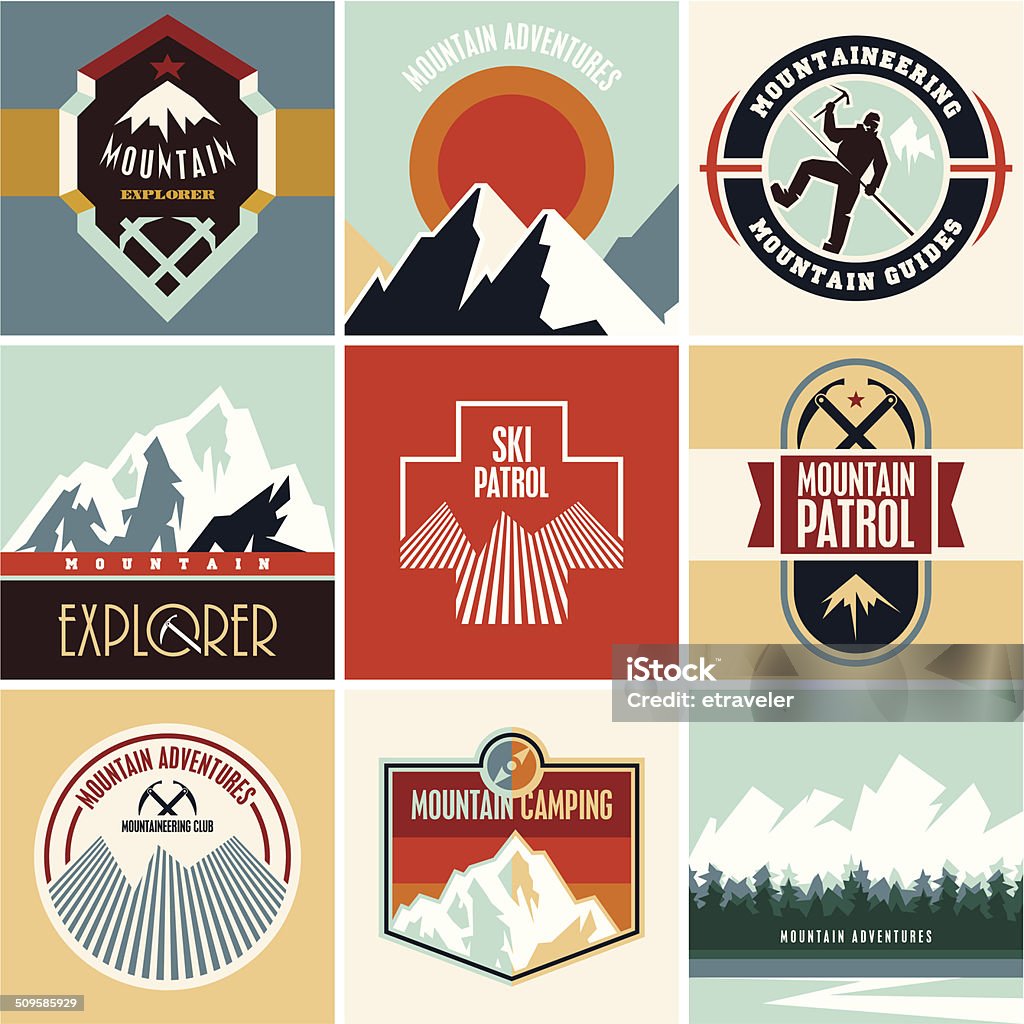 Mountain vector Mountain vector labels set Mountain stock vector