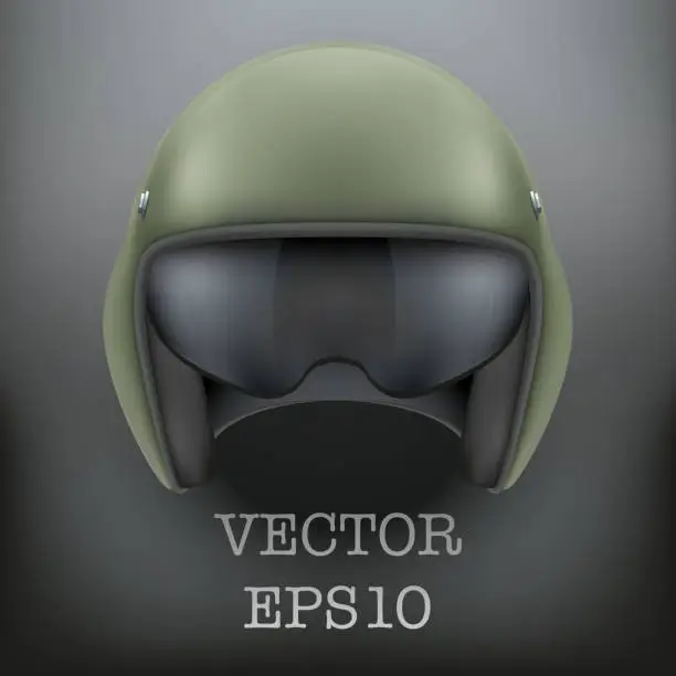 Vector illustration of Background of Military flight helicopter helmet. Vector.